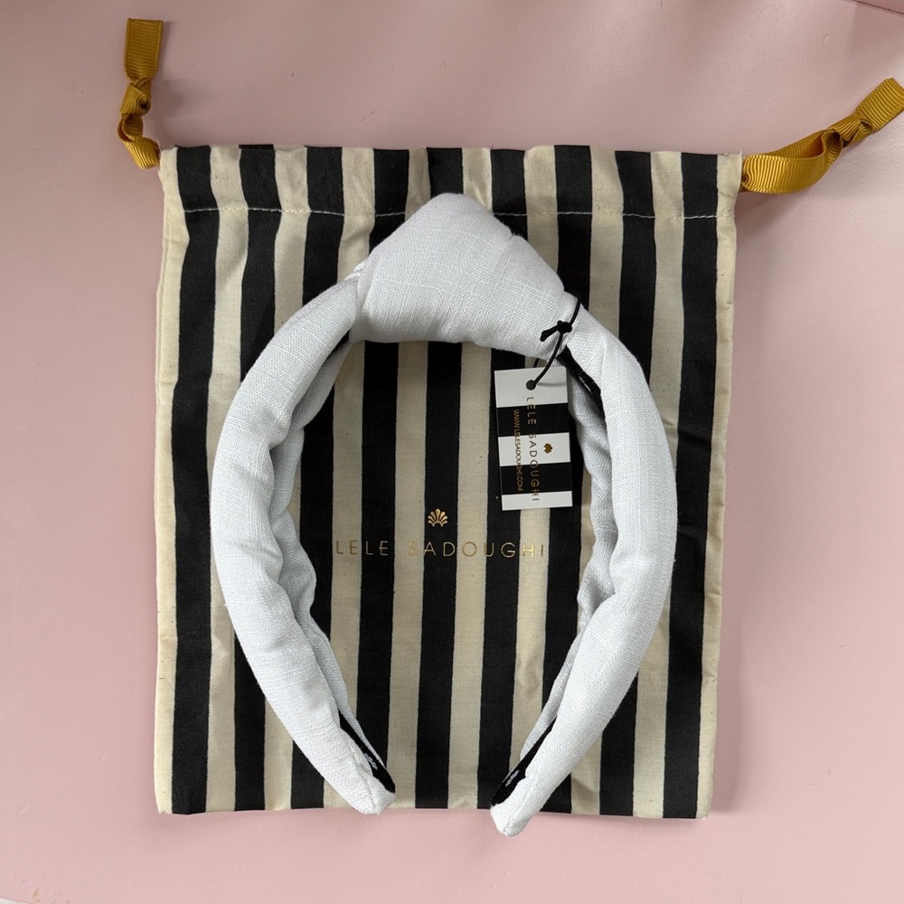 Lele Sadoughi White Linen Headband